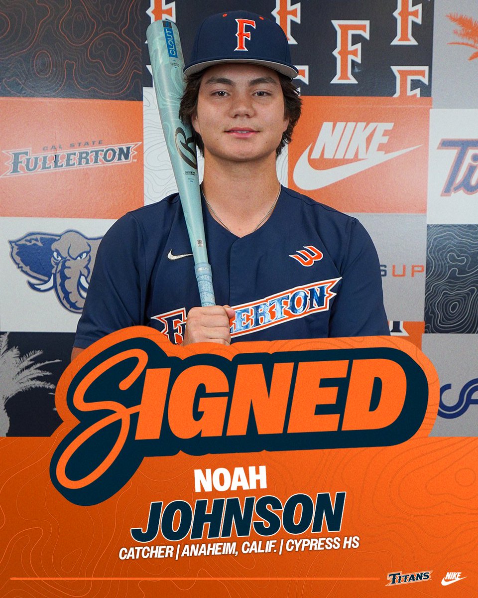 FullertonBSB's tweet photo. Signed. Sealed. Titan. 🐘

Welcome to Cal State Fullerton, Noah!

#TusksUp https://t.co/Nw8gWZy8gL