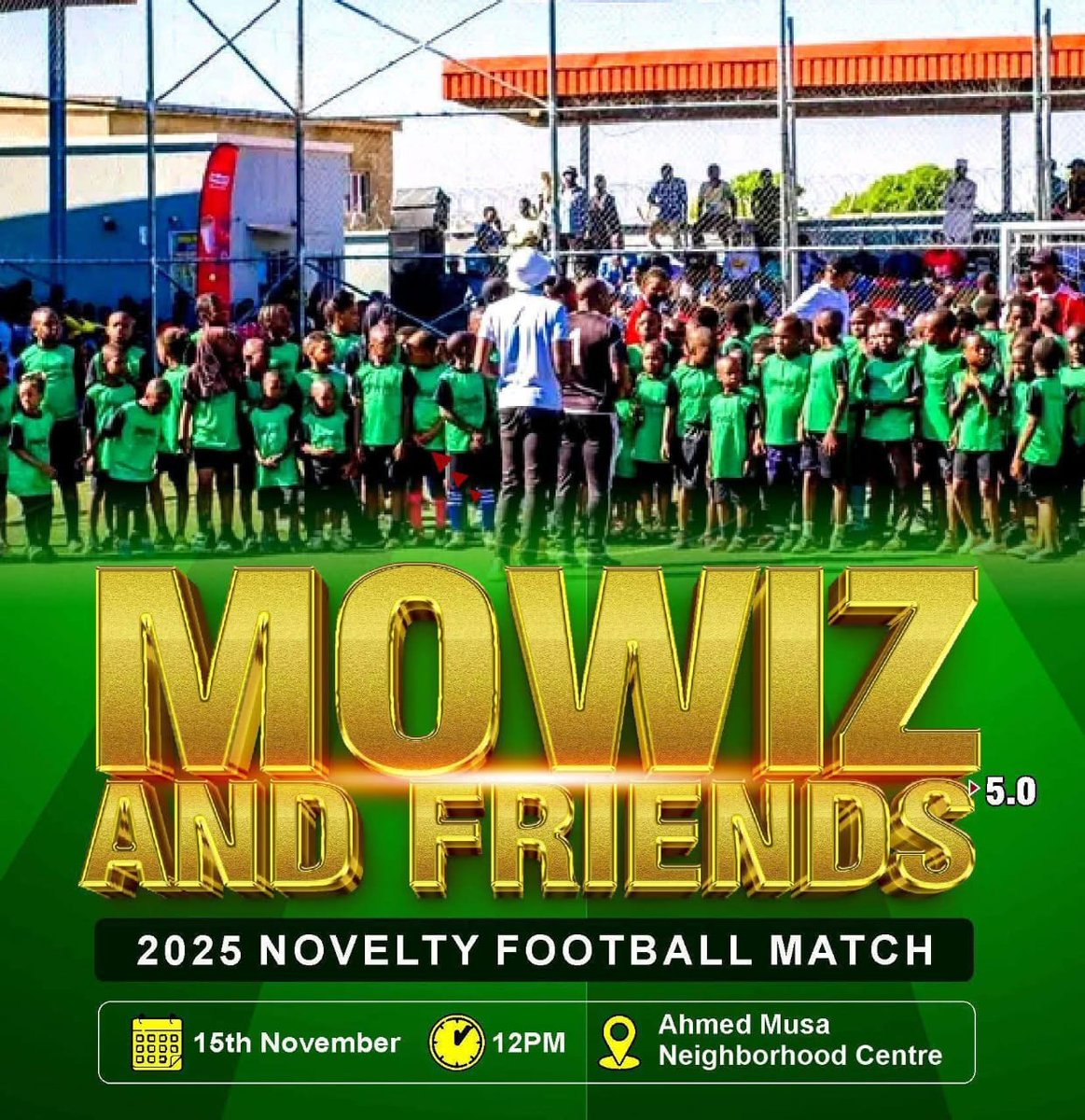 kadanewsng's tweet photo. Mowiz and Friends Set for 2025 Novelty Football Match in Kaduna

Kaduna football fans are in for a treat as Mowiz and Friends 5.0 is scheduled to take place on 15th November 2025. The exciting novelty football match kicks off at 12PM at the Ahmed Musa Neighborhood Centre, Kaduna. https://t.co/sf47fhvmCV
