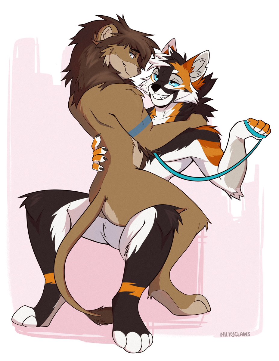 SonoxxLion's tweet photo. I wonder what happens next 😏

🐺: @CovexWaff 
🖼️: @milkyclaws https://t.co/s0uPHBMzZt
