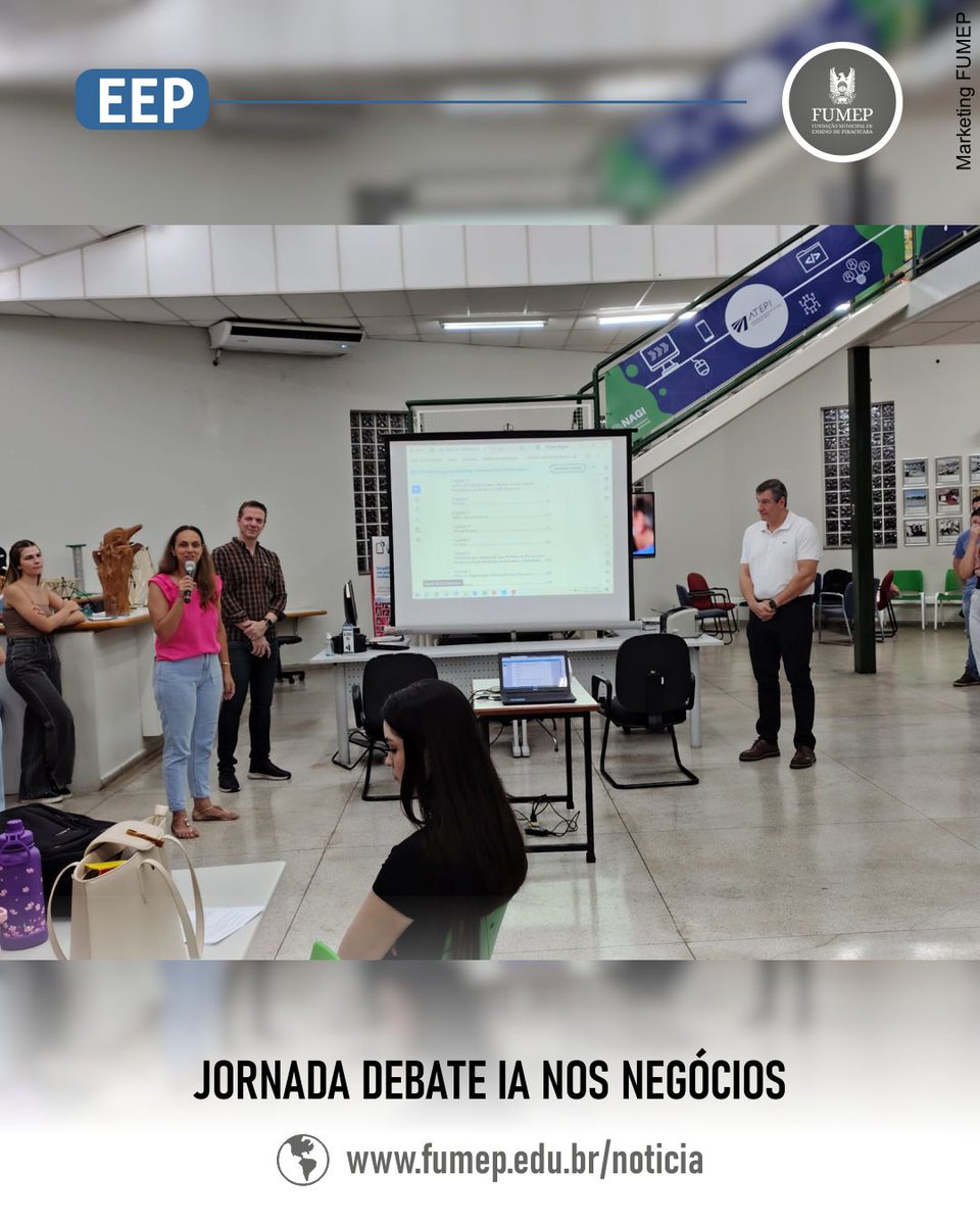 eep_fumep's tweet image. A 14ª Jornada de Administração e a 6ª Jornada de Contábeis da EEP reuniram estudantes, profissionais e especialistas para debater as transformações que a IA vem provocando no mundo corporativo.

Acesse: fumep.edu.br/post/jornada-a…

#EEP #FUMEP #Administracao #CienciasContabeis
