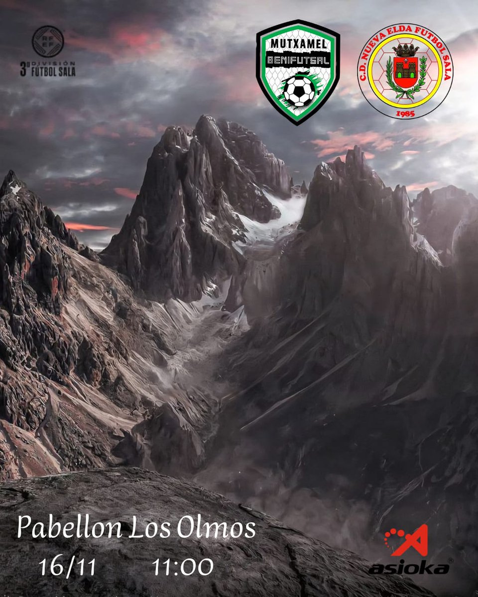🔥 “Domingo de Batalla en Casa”🔥

Este domingo tenemos una cita innegociable.
En Los Olmos, en nuestra casa, el Benifutsal se enfrenta a Nueva Elda a las 11:00.
Este partido no es uno más: la victoria hay que lucharla, pelearla y dejar el alma en la pista.