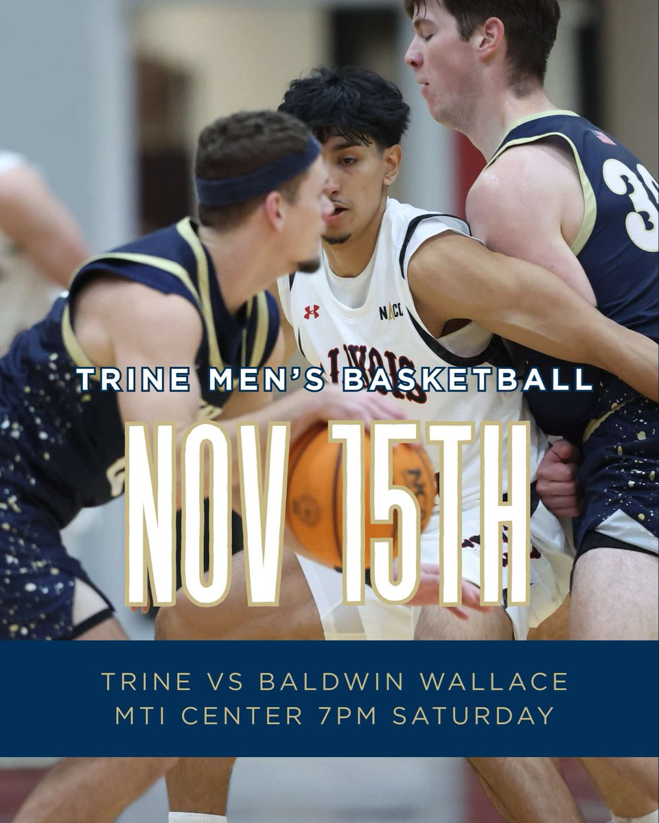 TrineThunderMBB's tweet photo. #ThunderMBB takes on the Baldwin Wallace Yellow Jackets tomorrow night in the MTI Center at 7:00!! #ThunderNation https://t.co/Bc8XIMIFEj