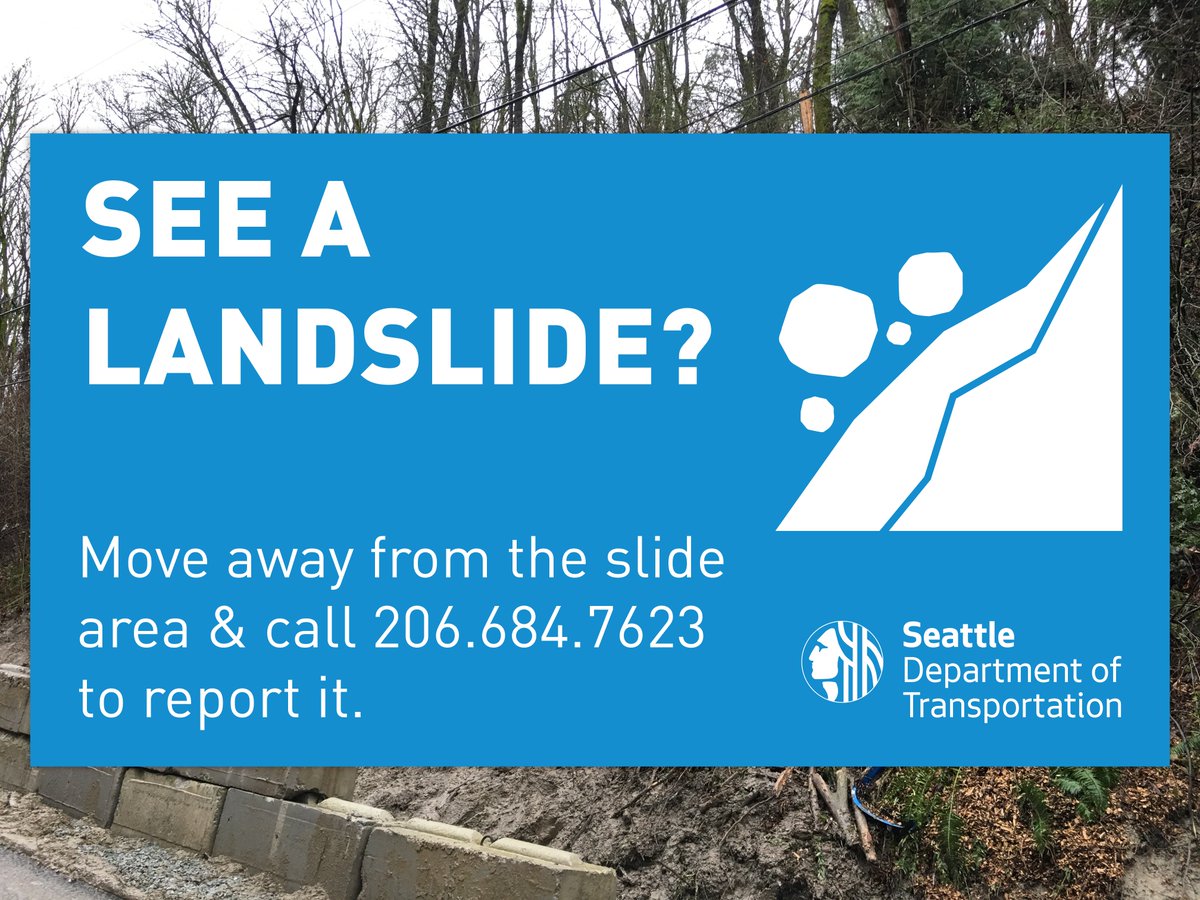 There is a lot of water out there today and we're busy responding to incidents all over the city.

If you see a landslide, stay away from it and call us immediately at 206-684-7623.