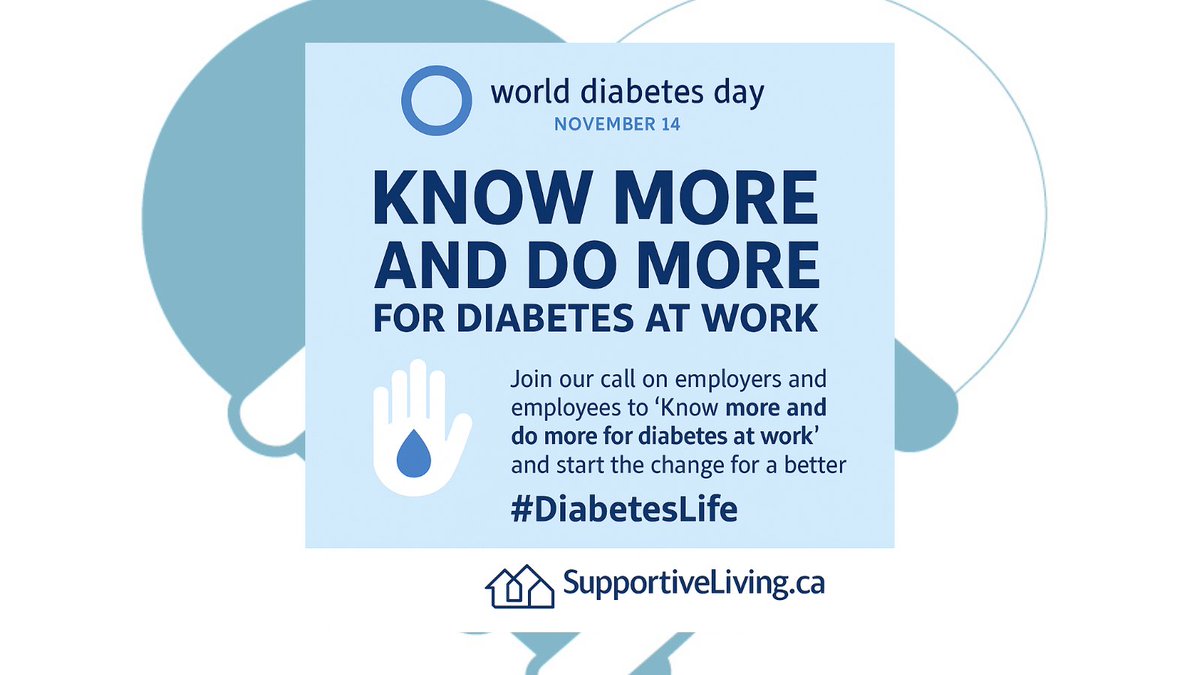 Today is #WorldDiabetesDay. Millions face stigma, exclusion &amp; daily challenges managing diabetes at work.
We house people living with diabetes &amp; partner with agencies to help manage their condition.
 #DiabetesLife
#DiabetesAwareness #SupportiveHousing #HealthSupport