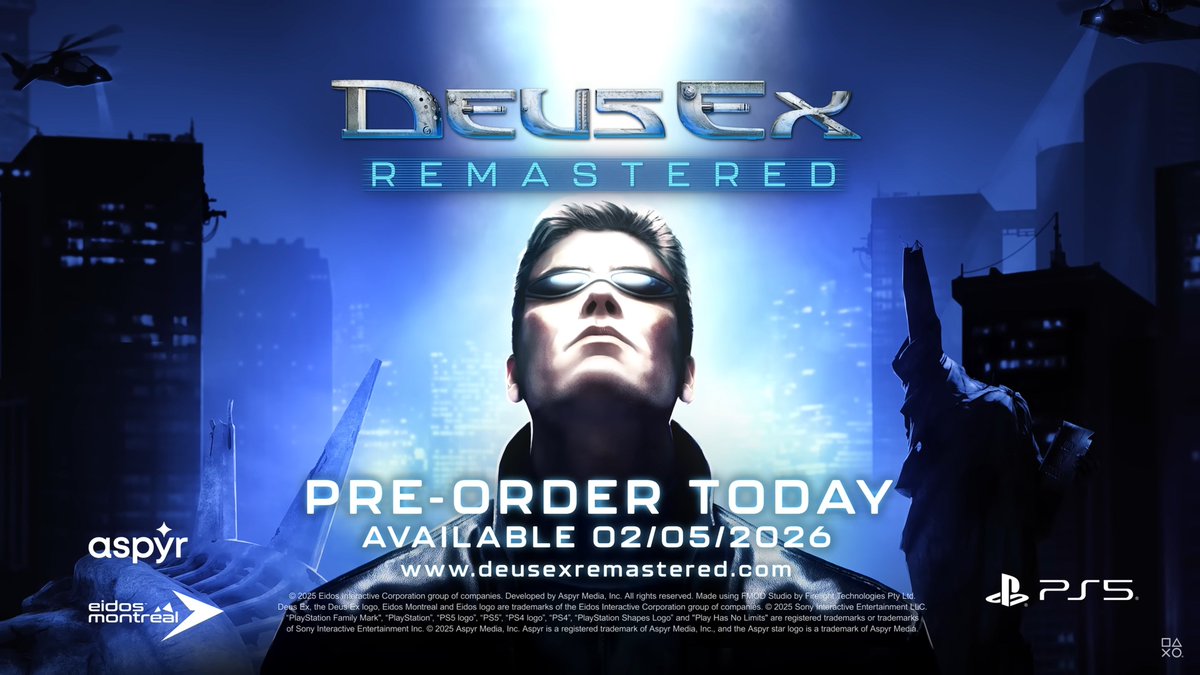 DJone01's tweet photo. I'm really looking forward to Deus Ex Remastered - the classic look and feel of the original 😍.
Deus Ex Remastered - Announce Trailer | PS5 Games
YouTube 🔗: https://t.co/NgvxgIMXVe
#DeusEx #DeusExRemastered #YouTube https://t.co/rSDboRWUiW