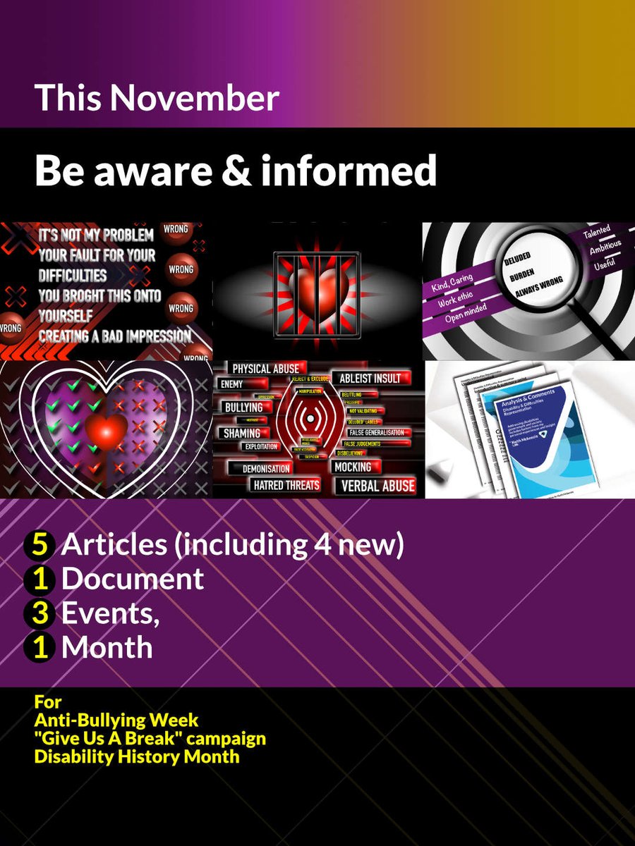 KeithPortfolio's tweet photo. Inviting all to visit my specially developed articles &amp; insight for supporting this month's awareness events.
Visit my awareness website to explore
https://t.co/faGPShTtZv
Available until 31st November (Disability History Month continues until 20th December) https://t.co/Ojk01OvW5r