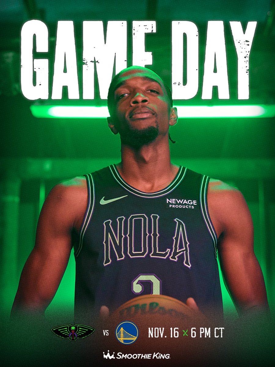 PelicansNBA's tweet image. city edition unlocked 🧪🔓

TUNE IN:
🏀 vs Warriors
🕗 6 PM CT
📺 GCSEN | Pelicans+
📻 WWL Radio

#Pelicans | @SmoothieKing