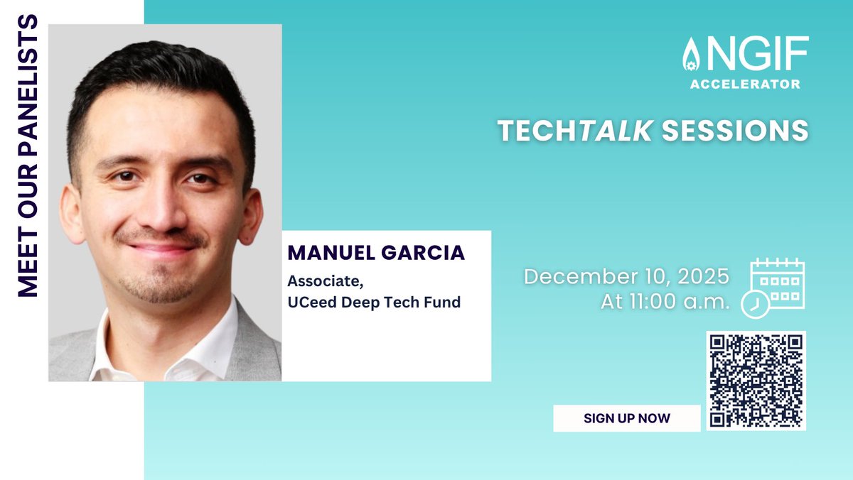 NGIFCapital's tweet image. 🎤Meet our Panelist for the #NGIFAccelerator&apos;s ‘TECHTALK SESSIONS&apos;: Manuel Garcia

📅 Day: December 10, 2025 
⏲️Time: 11:00 a.m. (MT)

Register today: events.teams.microsoft.com/event/7dfc4940…