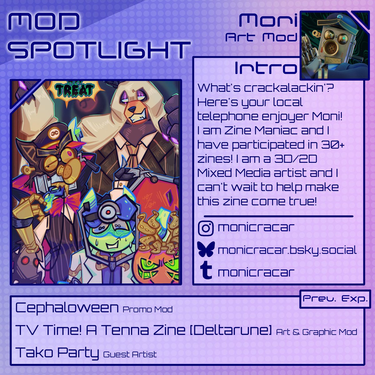 🐙 Here comes Moni, our second Art Moderator! Word of mouth says that some villains have been rehabilitated into a musical band... What could this possibly entail?