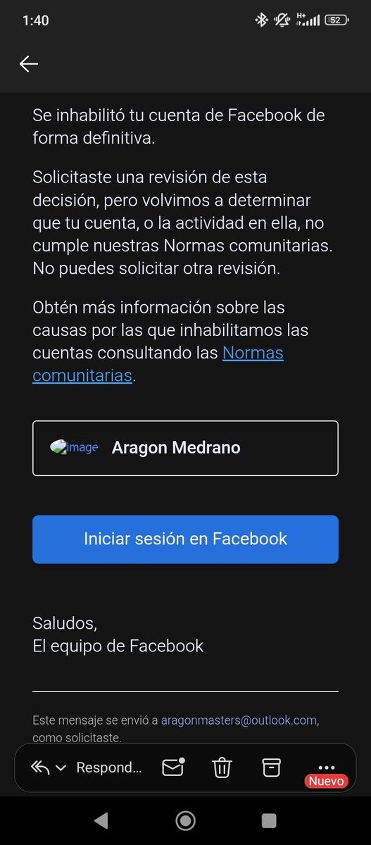 AragonMasters's tweet photo. @MetaNewsroom Dude why banned my fb account omg no explication no support, need help im do nothing, give my account mf https://t.co/4wZNDTyNWD