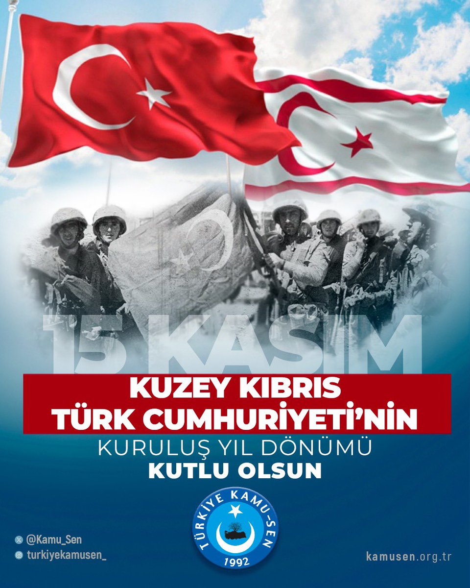 Kuzey Kıbrıs Türk Cumhuriyeti’mizin kuruluş yıldönümünü gönülden tebrik ediyoruz.

KKTC’nin kuruluşunda emeği geçen, başta Dr. Fazıl Küçük’ü, merhum Cumhurbaşkanımız Rauf Denktaş’ı Türk Mukavemet Teşkilatı’nın kıymetli mensuplarını, tüm kahramanlarımızı, şehitlerimizi rahmet ve