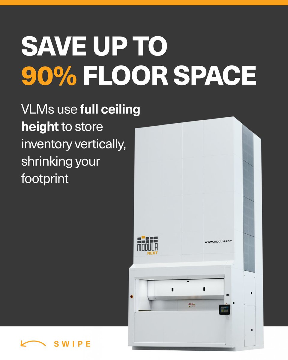 ModulaUS's tweet image. Automated Vertical Storage for Lean Warehousing

Discover how Modula’s vertical lift modules align with Lean goals – cutting wasted space and motion, improving inventory visibility, and delivering parts on demand for JIT production. 

#ModulaUSA #ThinkVertical #SmartStorage…