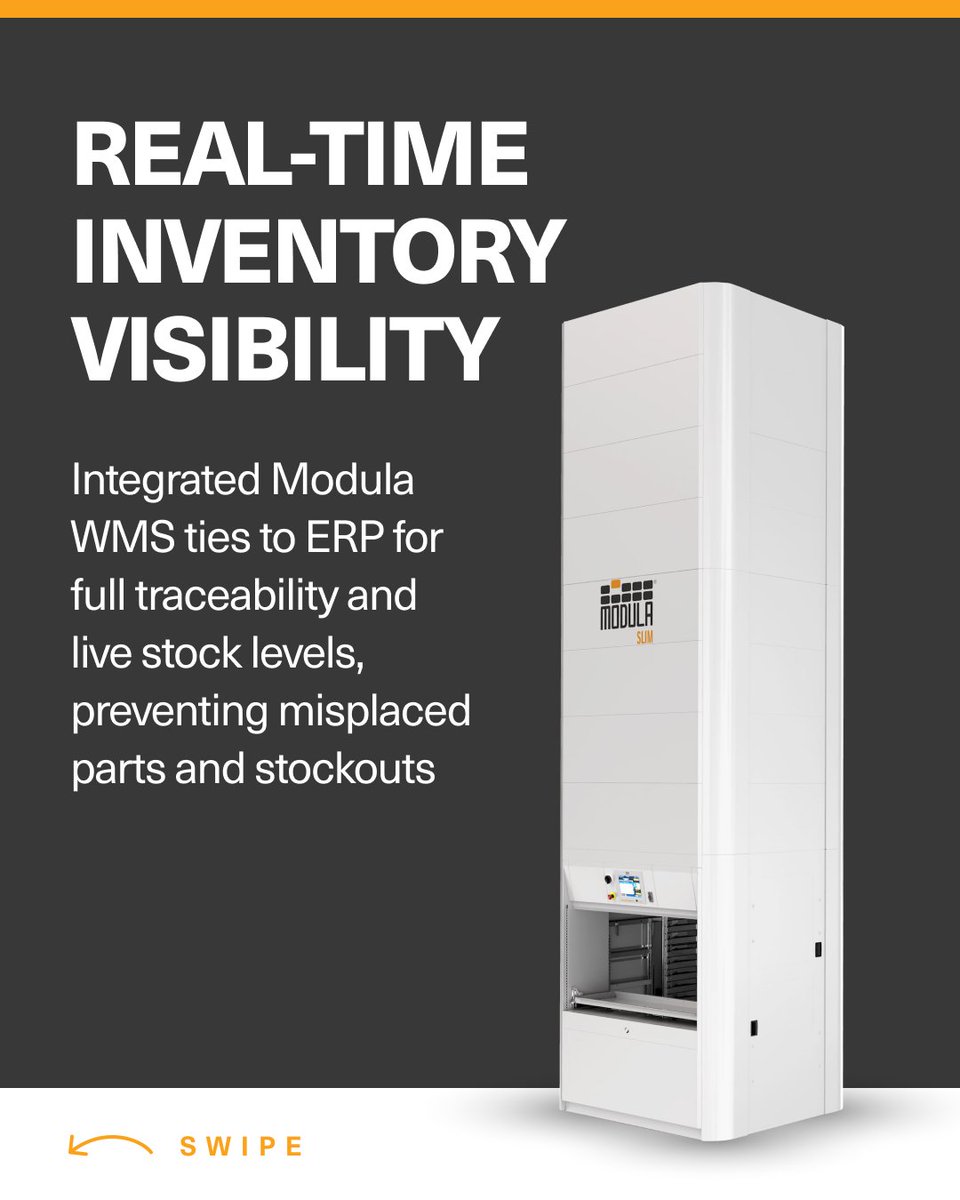 ModulaUS's tweet image. Automated Vertical Storage for Lean Warehousing

Discover how Modula’s vertical lift modules align with Lean goals – cutting wasted space and motion, improving inventory visibility, and delivering parts on demand for JIT production. 

#ModulaUSA #ThinkVertical #SmartStorage…