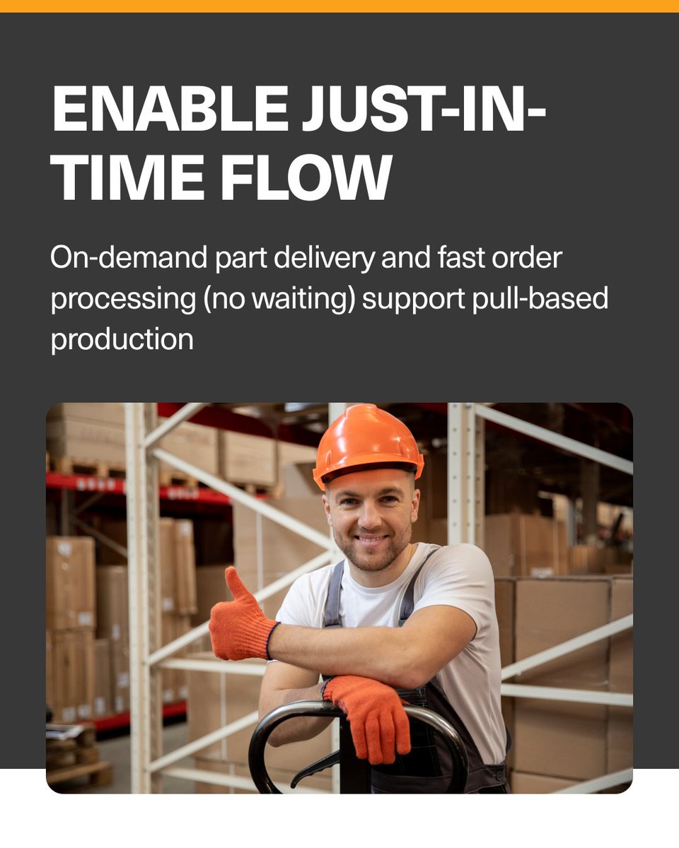 ModulaUS's tweet image. Automated Vertical Storage for Lean Warehousing

Discover how Modula’s vertical lift modules align with Lean goals – cutting wasted space and motion, improving inventory visibility, and delivering parts on demand for JIT production. 

#ModulaUSA #ThinkVertical #SmartStorage…