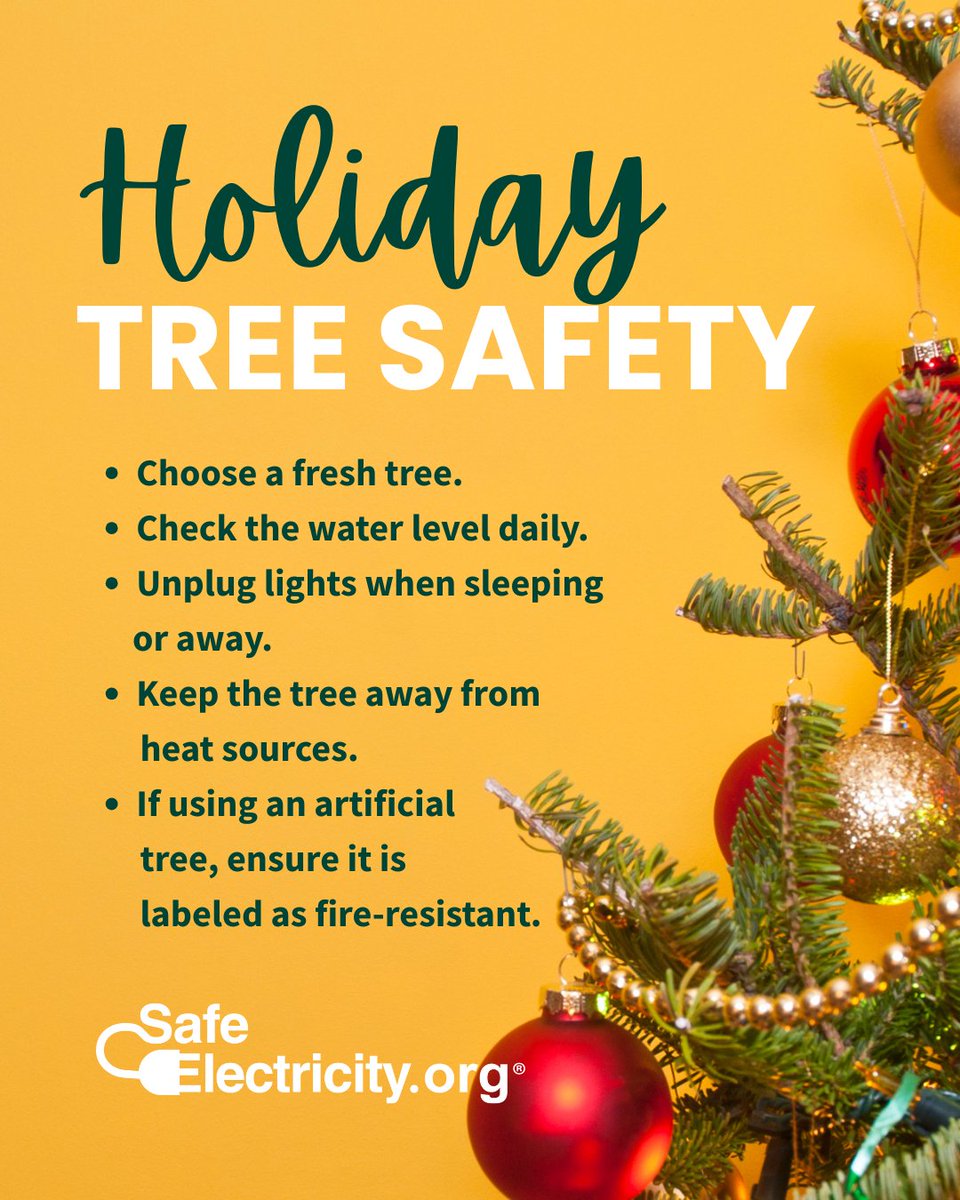 Thanksgiving is coming up and quickly following will be Christmas! If you are planning on cutting your own tree this year, make sure you follow safeelectricity.org’s safety tips below! Get more holiday safety tips: SafeElectricity.org/bright-ideas-s…