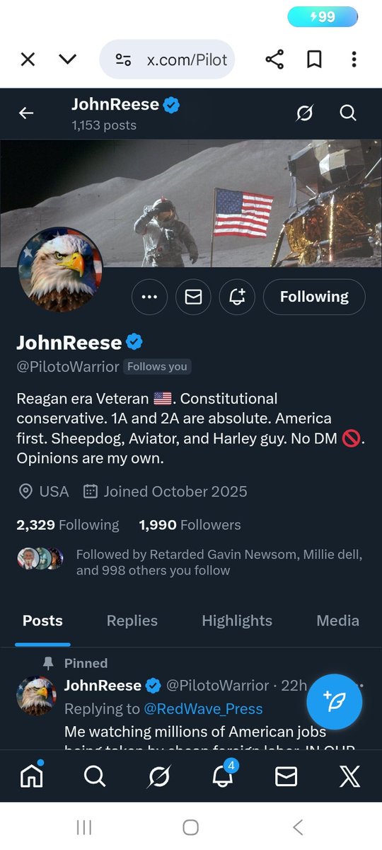 Let's help this veteran out with new friends, connects back . Let's take him well over the 2k mark and beyond 
<a href="/PilotoWarrior/">JohnReese</a> 🫡
F&amp;R
💪🫶🇺🇸🫡