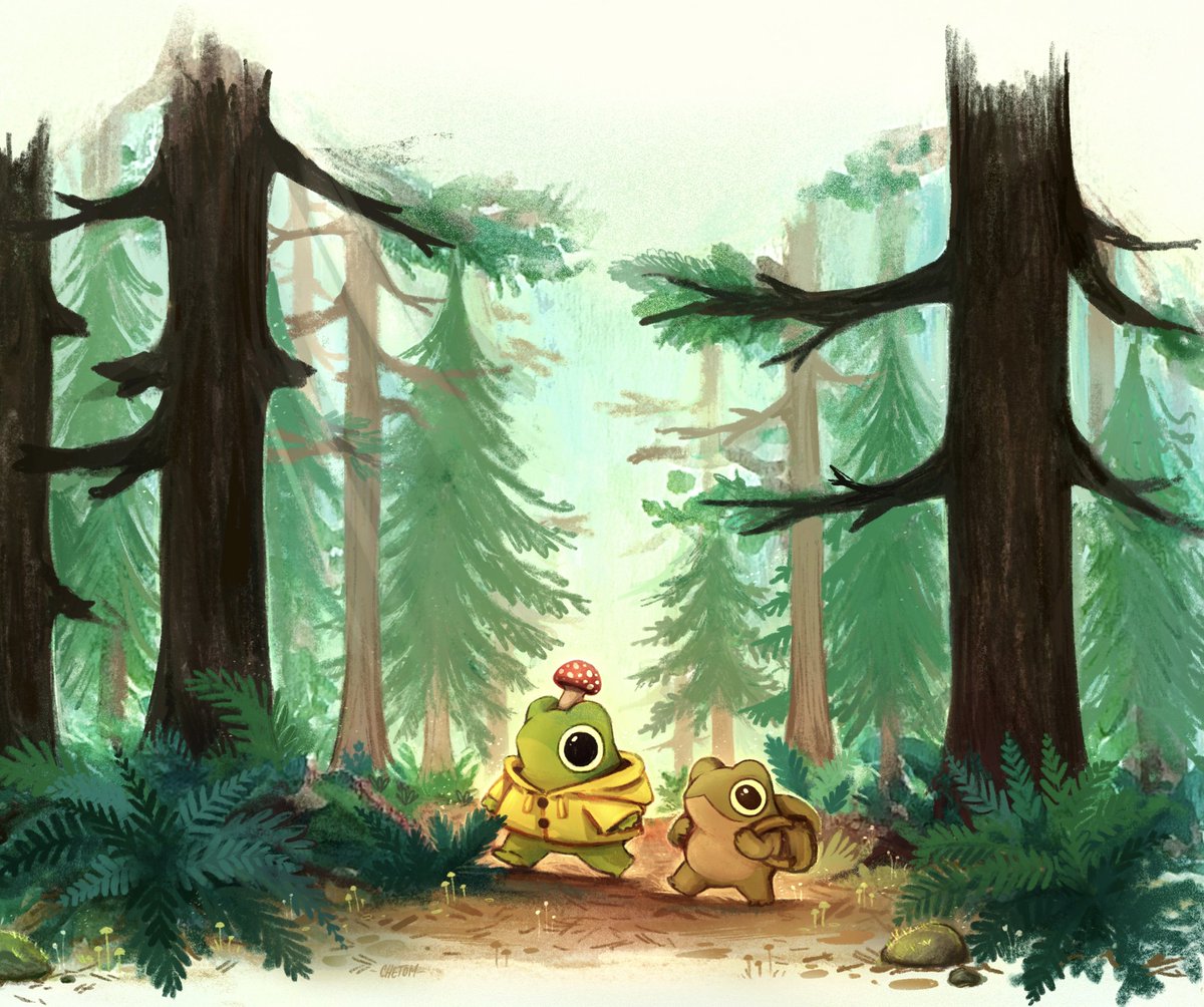 chetom_'s tweet photo. happy frog Friday! 🐸⭐🌲 https://t.co/naD0FafD9J