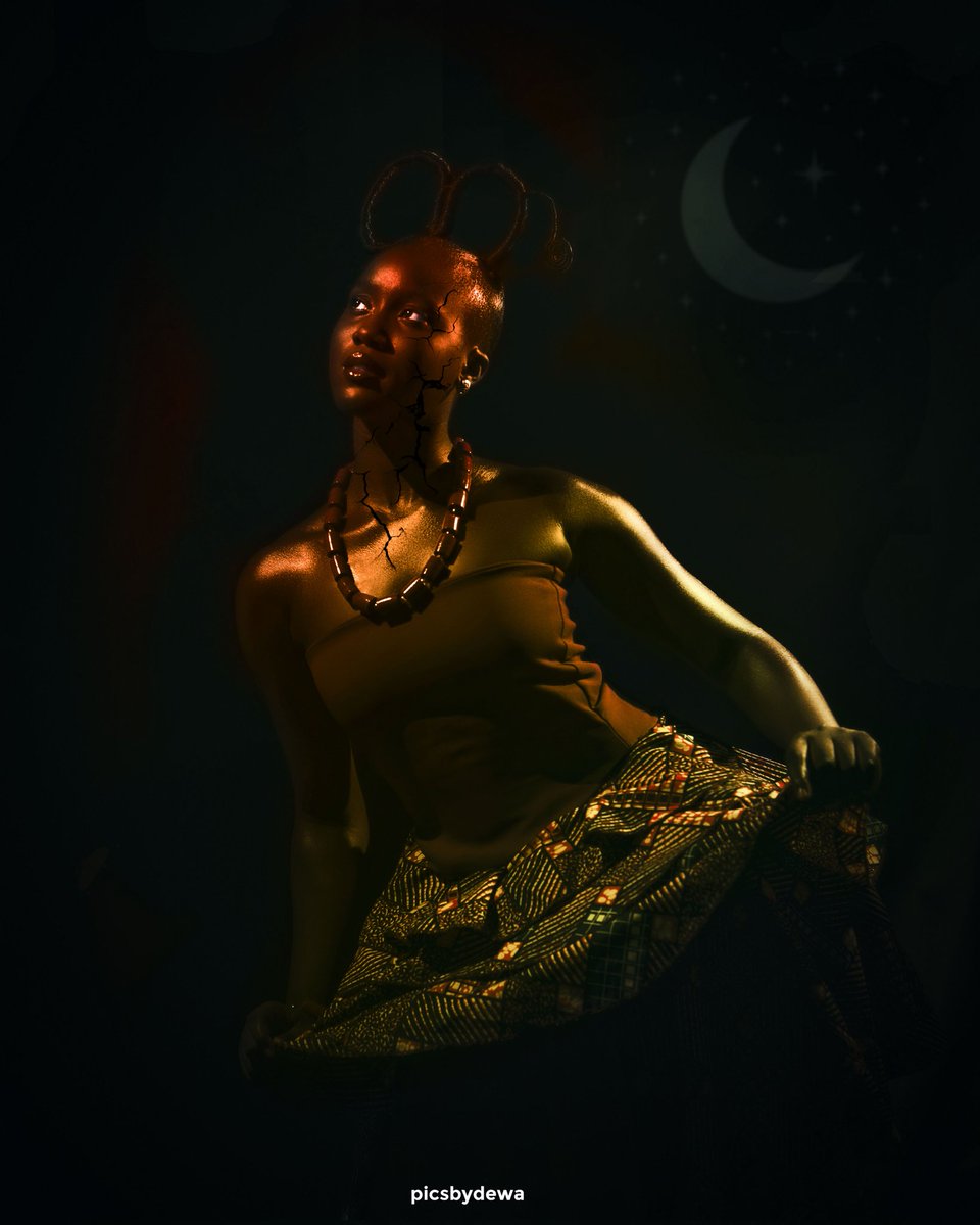 theboydewa's tweet photo. ZOLA: DAUGHTER OF THE CRESCENT MOON 🌙 
 
The ZOLA Legend
​Beneath the veil of velvet night, she rises,
Ajoke, where the ancient gold surprises.
The Moon-Kissed lineage, in shadow born,
A silent promise whispered 'til the morn. https://t.co/dwrBb6EUgX