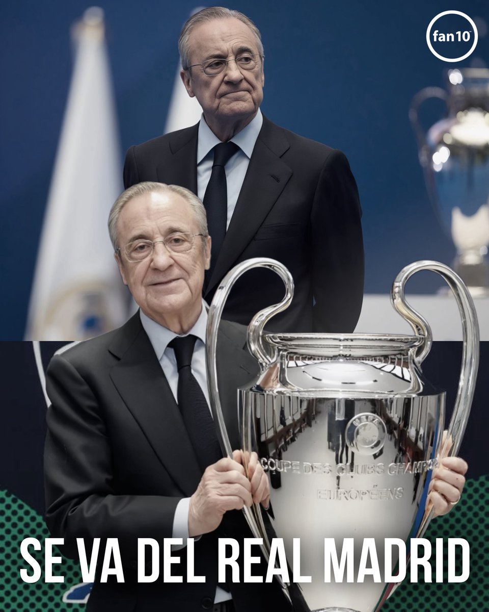 🚨 DE ULTIMA HORA:

Informa Pepe Álvarez, reconocido insider del Real Madrid, que Florentino Pérez tiene pensado dejar la presidencia del Real Madrid el siguiente año. 

¡NOTICIÓN HISTORICO, FLOREN DEJARÍA AL REAL MADRID EN 2026! 🤯💔