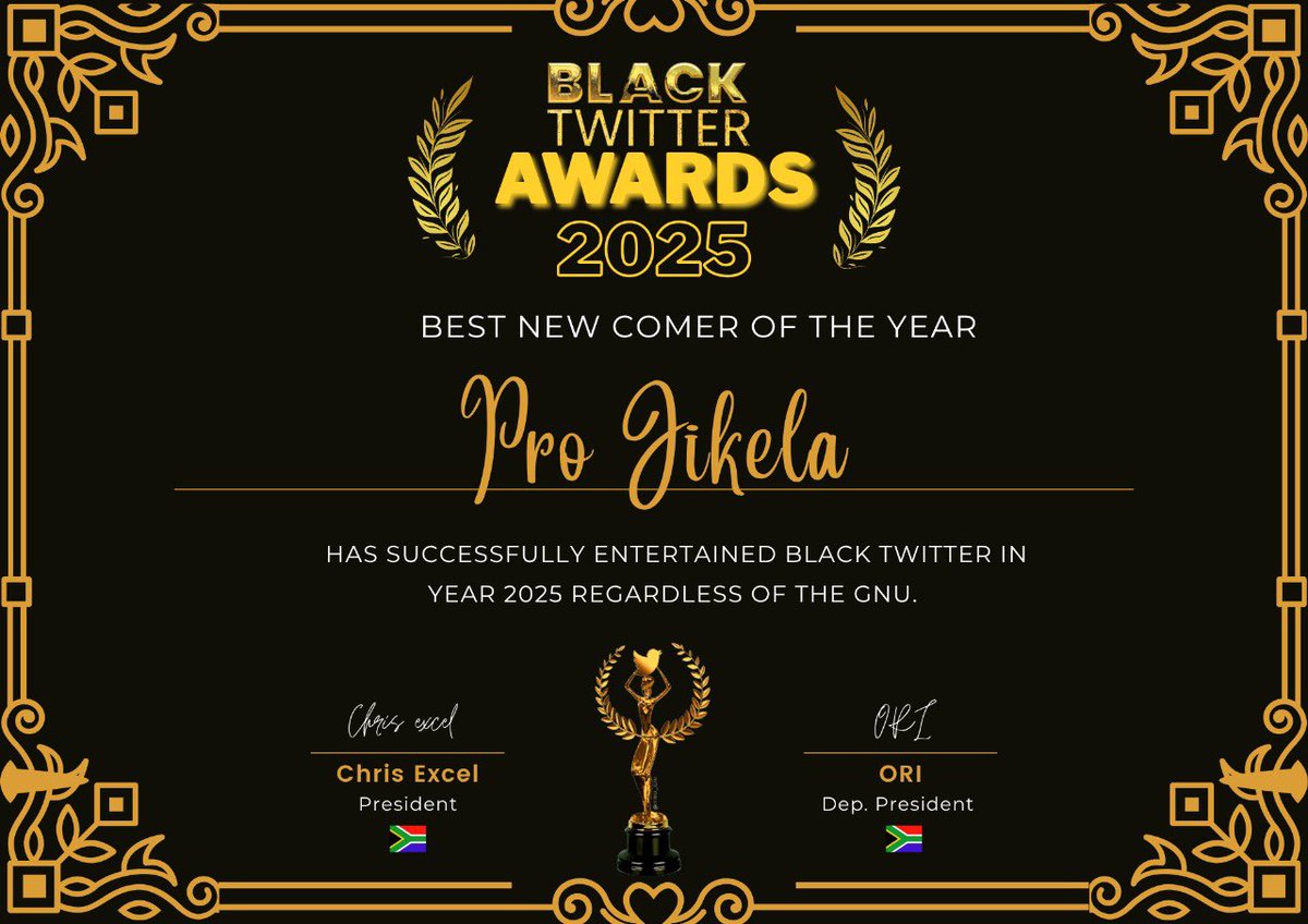 ChrisExcel102's tweet image. This next category honours a rising star whose talent. 

Impossible to ignore.

He entered black Twitter passion &amp;amp; He drop bangers… 

Ladies and Gentlemen.. 

Newcomers of the year: @MVProJileka 

 #BlackTwitterAwards2025