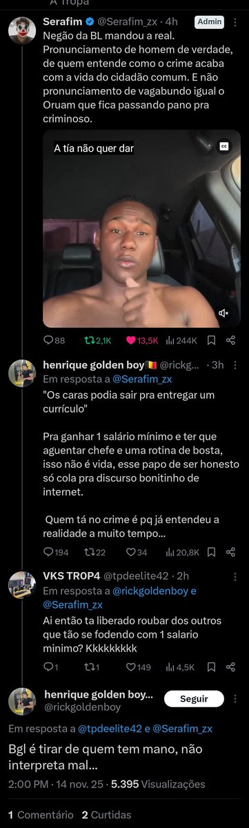 Byanu's tweet image. &quot;Tem que tirar de quem tem&quot; 

Vsf essa galera