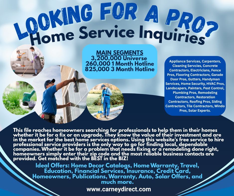 CarneyDirect's tweet image. Reach individuals searching for home services contractors.  Contact stephani@carneydirect.com for more information or visit our website:  carneydirect.com  #marketing #directmail #credit #homeservices