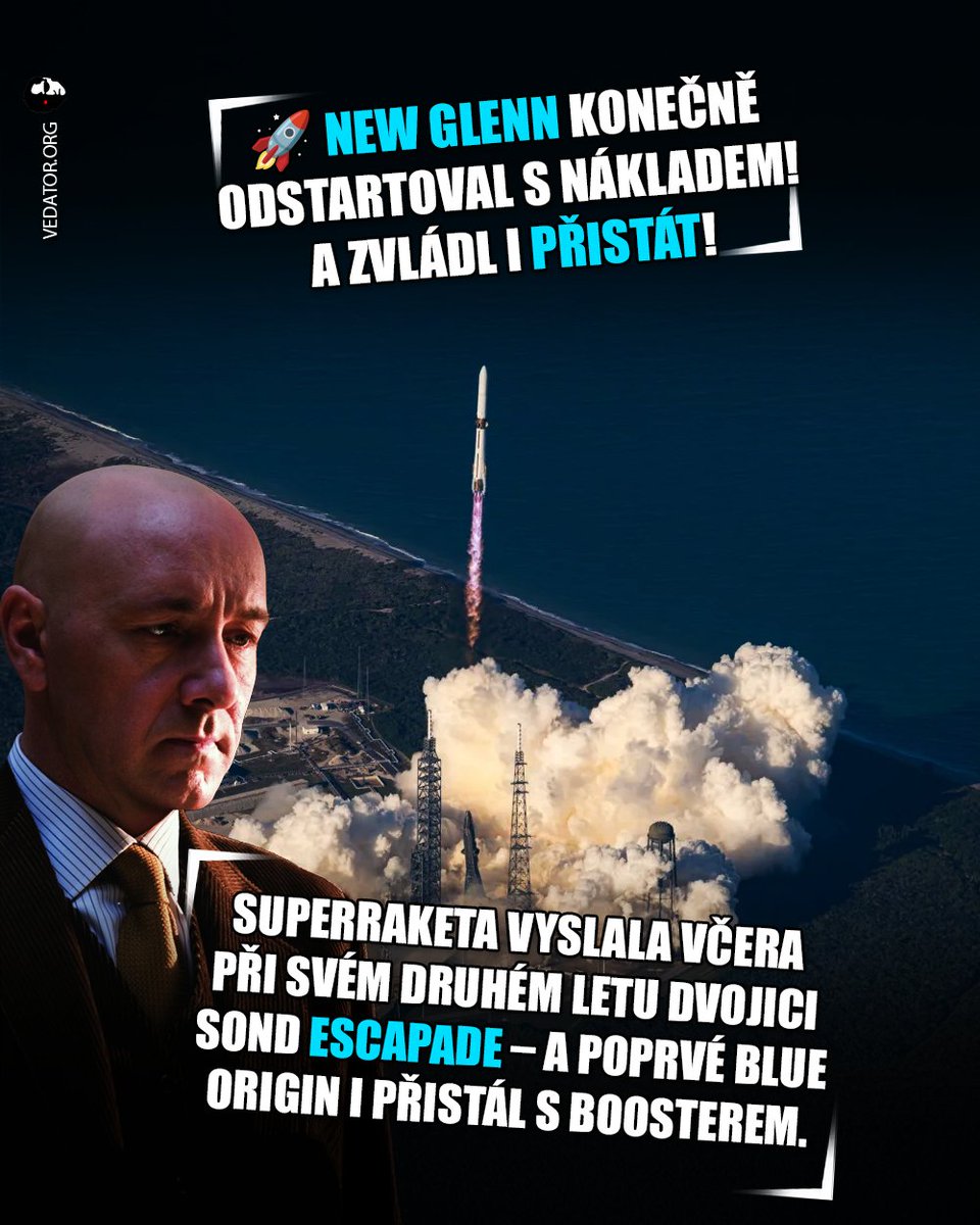 Vedator5's tweet photo. 🚀 Tak SpaceX má již svého prvního skutečného konkurenta!
#novinka
Víc u kemů hir ► https://t.co/olU7qqGOUV 🗞️
#vesmir #space #kosmonautika #veda #science #vedator #fakta https://t.co/drduZDe48I