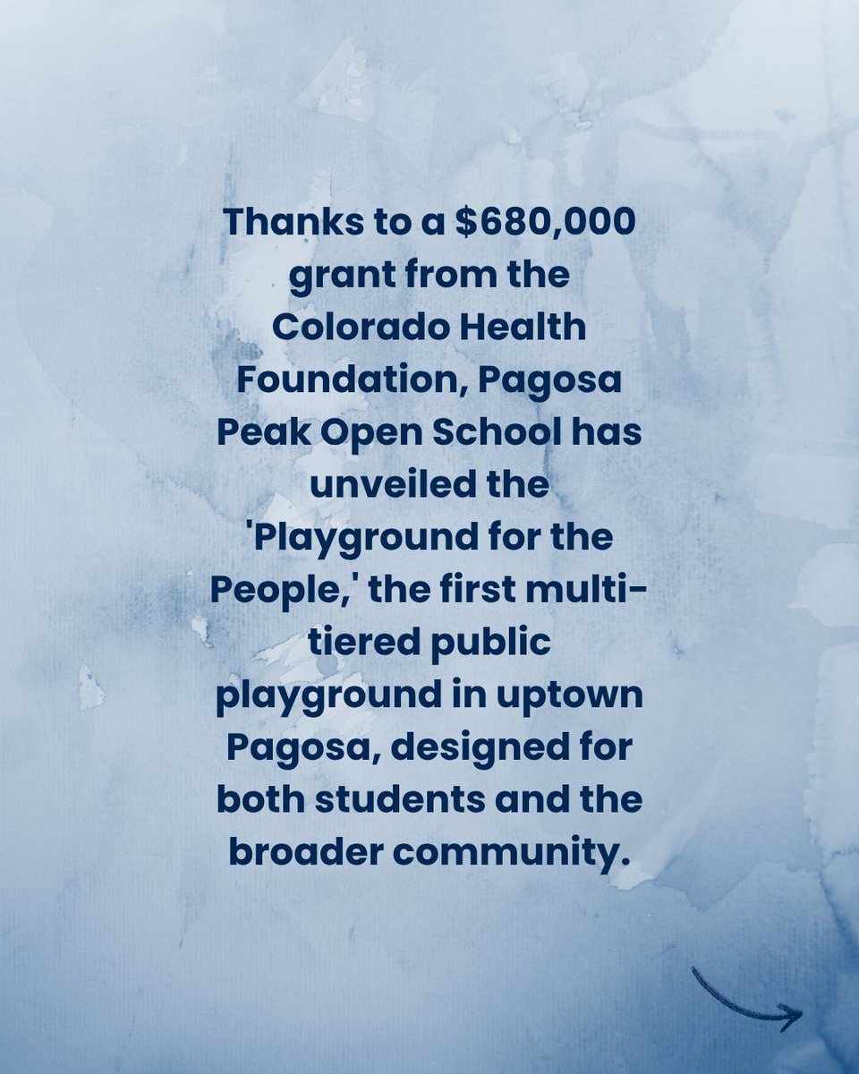 COCharterSchool's tweet image. Thanks to a $680,000 grant from the Colorado Health Foundation, Pagosa Peak Open School has unveiled the &quot;Playground for the People,&quot; the first multi-tiered public playground in uptown #PagosaSprings! 

🛝 Come play! bit.ly/3LDVMyE

#colorado #charterschool