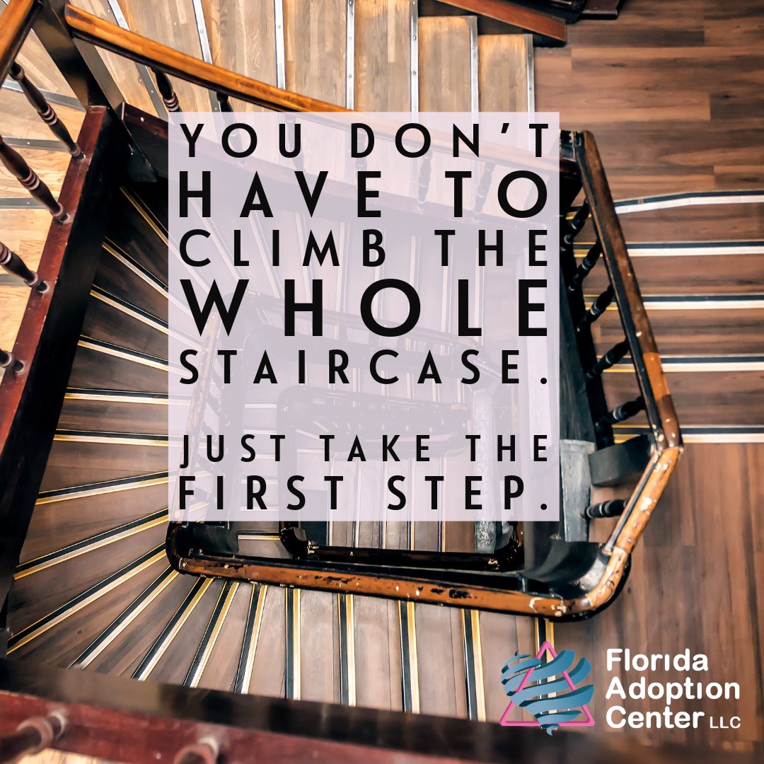 FACLLC's tweet image. You don’t have to see the whole staircase. Just take the first step. 🕊️  Thinking about adoption? Let’s take that step together.

#AdoptionChoices #SupportForMoms

At Florida Adoption Center love makes a difference! 💖