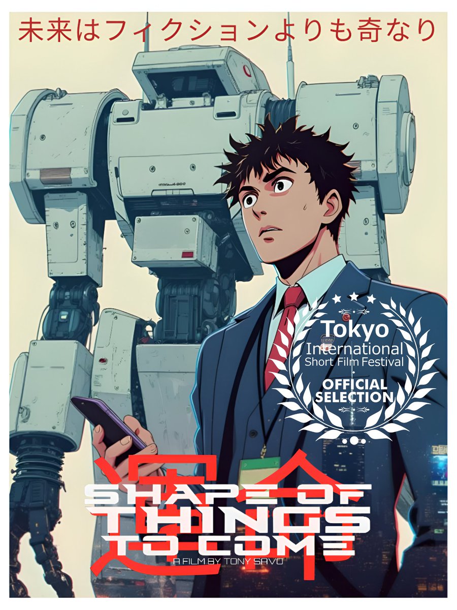 RealTonySavo's tweet photo. Thrilled to share my award-winning new film "Shape of Things to Come" is currently screening in Tokyo, Japan as an "Official Selection" of @TokyoIntFilm 🇯🇵📼🏅 https://t.co/Jk1VxNclwL #indiefilm #shortfilm #filmmaker #AIイラスト #tokyo #ShapeOfThingsToCome #SactownFamous https://t.co/T1W2zCxxwk