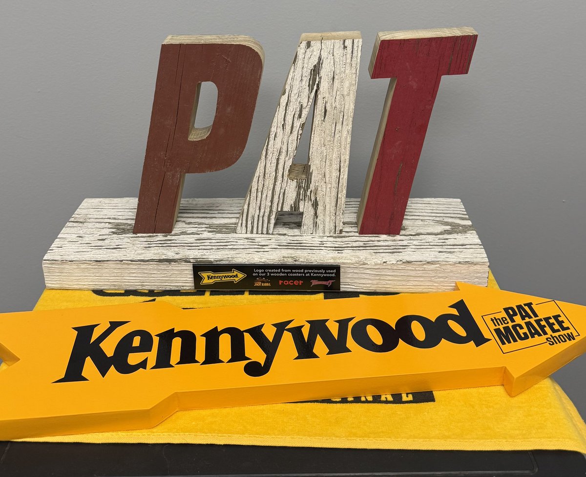 Kenny_Kangaroo's tweet image. Thanks for the 🖤💛 Our incredible carpenters made this for you out of wood from our three classic coasters: Jack Rabbit, Racer &amp;amp; Thunderbolt 👀