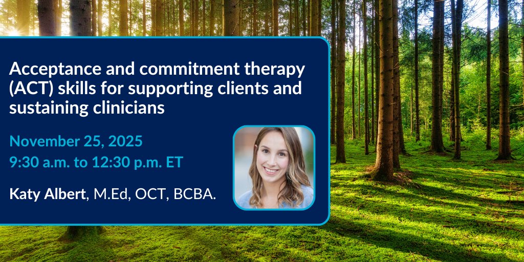 SKCCMHLearning's tweet image. 💡Feeling drained supporting caregivers through complex challenges? Strengthen your resilience &amp;amp; skills with ACT. Join Katy Albert’s workshop to apply ACT, support caregivers, and build your wellbeing. Register &amp;amp; save 25% with code NOV25 until Nov 15!
🔗cvent.me/xREvLr