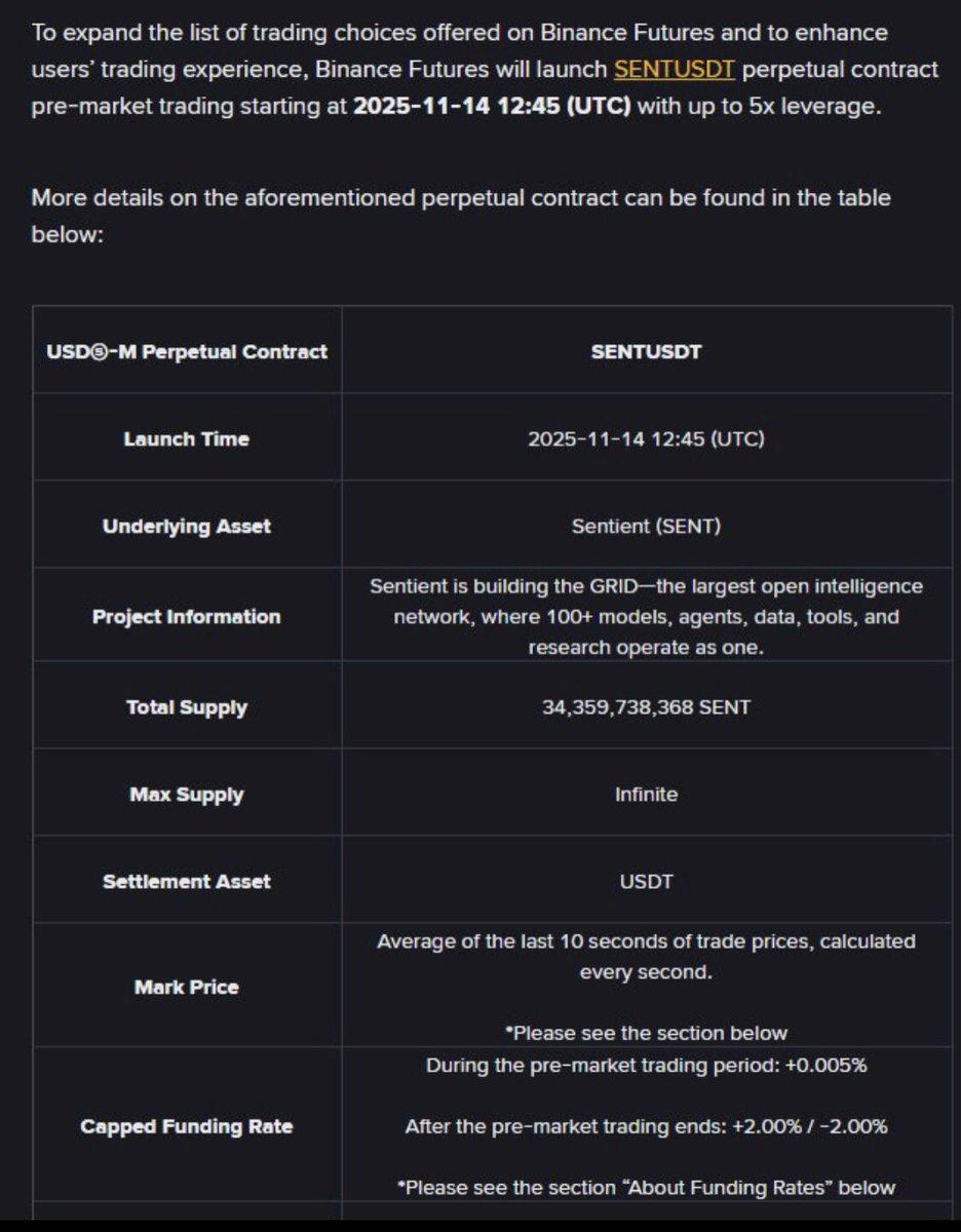 $SENT token is listed on binance !

this signals one thing &gt;&gt; tge is close. expect the checker soon.

are you positioned?

remember, <a href="/SentientAGI/">Sentient</a> mission hasn’t changed. it’s fully intact and in motion: to empower the creation of open-source, community owned artificial general