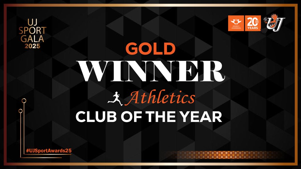 𝐔𝐉 𝐒𝐩𝐨𝐫𝐭 𝐆𝐚𝐥𝐚 𝟐𝟎𝟐𝟓: 𝐂𝐥𝐮𝐛 𝐨𝐟 𝐭𝐡𝐞 𝐘𝐞𝐚𝐫

🥇Athletics

#UJSportAwards25#UniversityofJohannesburg #ujalltheway #OrangeArmy