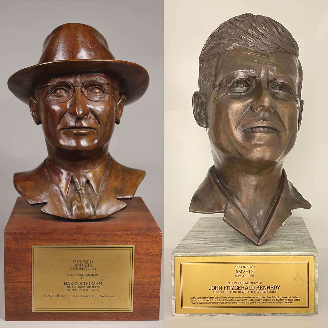 Did you know that these busts of our 33rd and 35th U.S. Presidents were both sculpted by <a href="/MoonAreaSD/">Moon Area SD</a> alumnus Tom Kozar? Read more: 
alleghenywestmagazine.com/Back_issues/20…