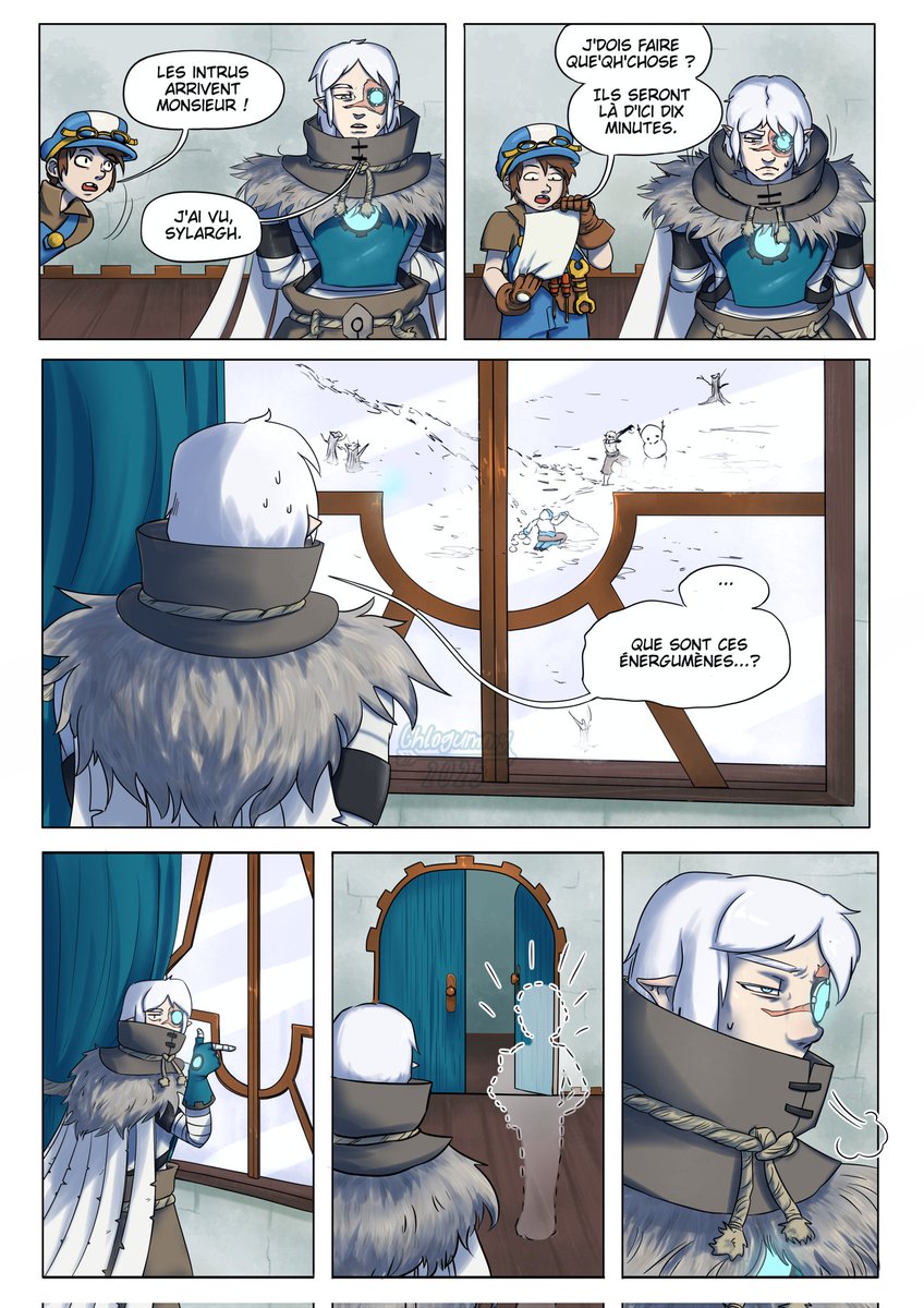 chlogummy's tweet photo. J'ai mis en couleur un vieux brouillon qui traînait 👉👈
Pour contexte, les deux zouzous dans la neige étaient sensés botter les fesses de Harebourg, d'où sa tenue de combat (?).

(Non j'oublie pas les autres BD, je peine à les finir oscour)

#wakfu #ankama #harebourg https://t.co/IKYfi82Tyq
