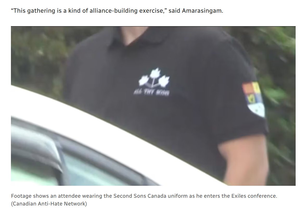 So <a href="/antihateca/">Canadian Anti-Hate Network</a> attends a White Nationalist conference and releases a report in conjunction with <a href="/CBC/">CBC</a> doxxing as many attendees as possible - except for the <a href="/SecondSonsCA/">Second Sons Canada</a> members.

But they're totally not feds, guys! 

cbc.ca/news/canada/wh…