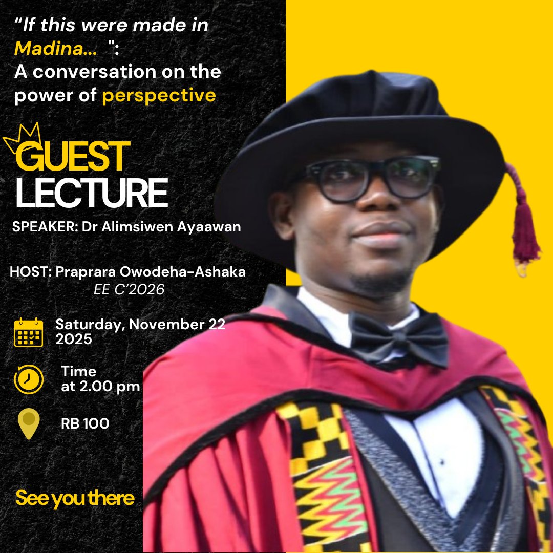 SZomep's tweet photo. I'm hosting a guest lecture at @Ashesi next weekend😀 https://t.co/gk8ANgWaDJ