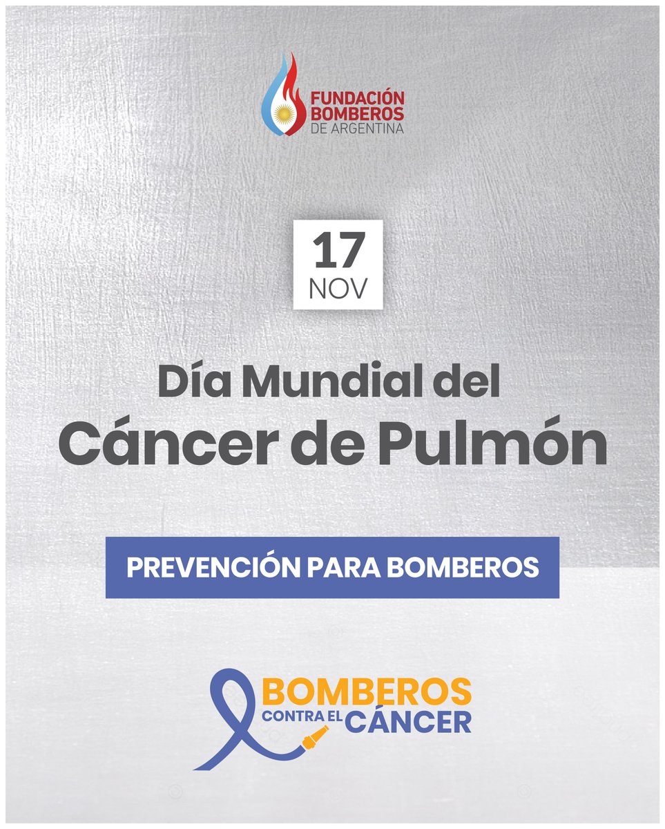 Hoy reforzamos nuestro compromiso para prevenir y detectar a tiempo el #cáncerdepulmón 🫁

🎗️ En el marco de #BomberosContraelCáncer, invitamos a los #bomberosvoluntarios y a la comunidad a revivir la webinar que realizamos hablando sobre el tema: bit.ly/4nY6ltI