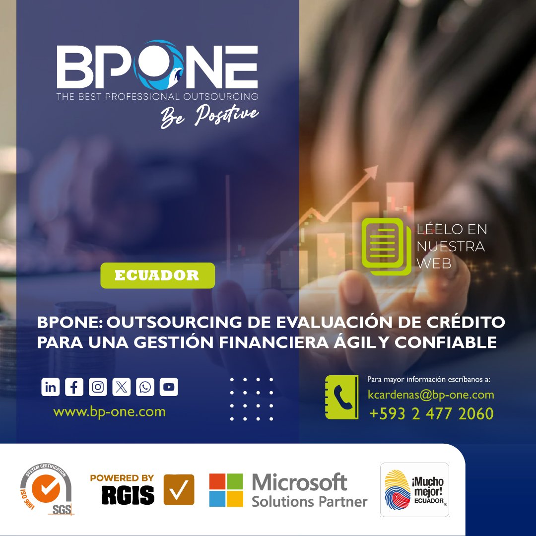 BPONE_COM_'s tweet photo. 📌 BPONE: Outsourcing de evaluación de crédito para una gestión financiera ágil y confiable

📩 Correo: kcardenas@bp-one.com
📞 Teléfonos: +593 2 477 2060 | +593 2 3400 277
📍 Oficinas: Ecuador | Colombia | Perú | USA
🌐 https://t.co/y16uebfxPC

#BPONE #Ecuador #GestiónFinanciera https://t.co/iF6AlOox8q