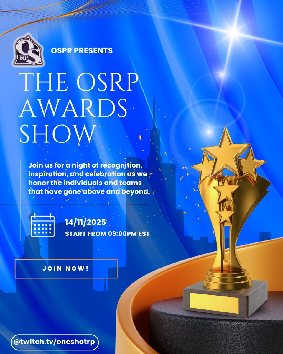osrpnews's tweet image. 🥀THE TIME HAS FINALLY ARRIVED! 🥀

What an amazing week that has been for OSRP and the community, you have blown us all away with your support and appreciation! Join us tonight for our Awards Show!

🥀Information on start times is below, hope to see you there! 🥀

#RTBWLIVE…