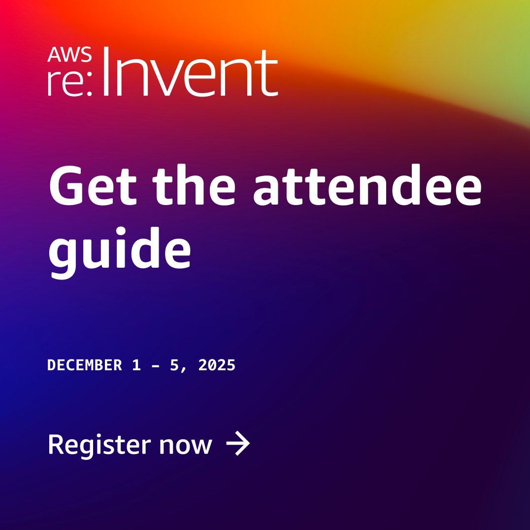 AWS_Gov's tweet image. Headed to AWS re:Invent?
Get the guide: go.aws/4qUHLN3

The AWS Public Sector attendee guide is now live, including several persona based guides to help you choose the right learning sessions &amp;amp; make the most of your time in Las Vegas.