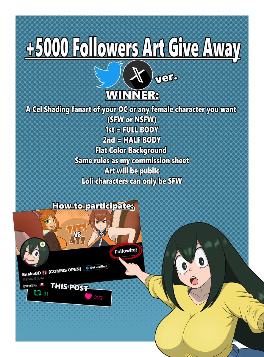 Two give aways in just a couple of months and keep growing, thanks to everyone!

🎉5000 followers Art Give Away🎉 

🕞Deadline: December 1st🕞

Just be a follower, like and re-tweet this post !   

You have no idea how happy i am right now! 😊
 
#artgiveaway #thankyou