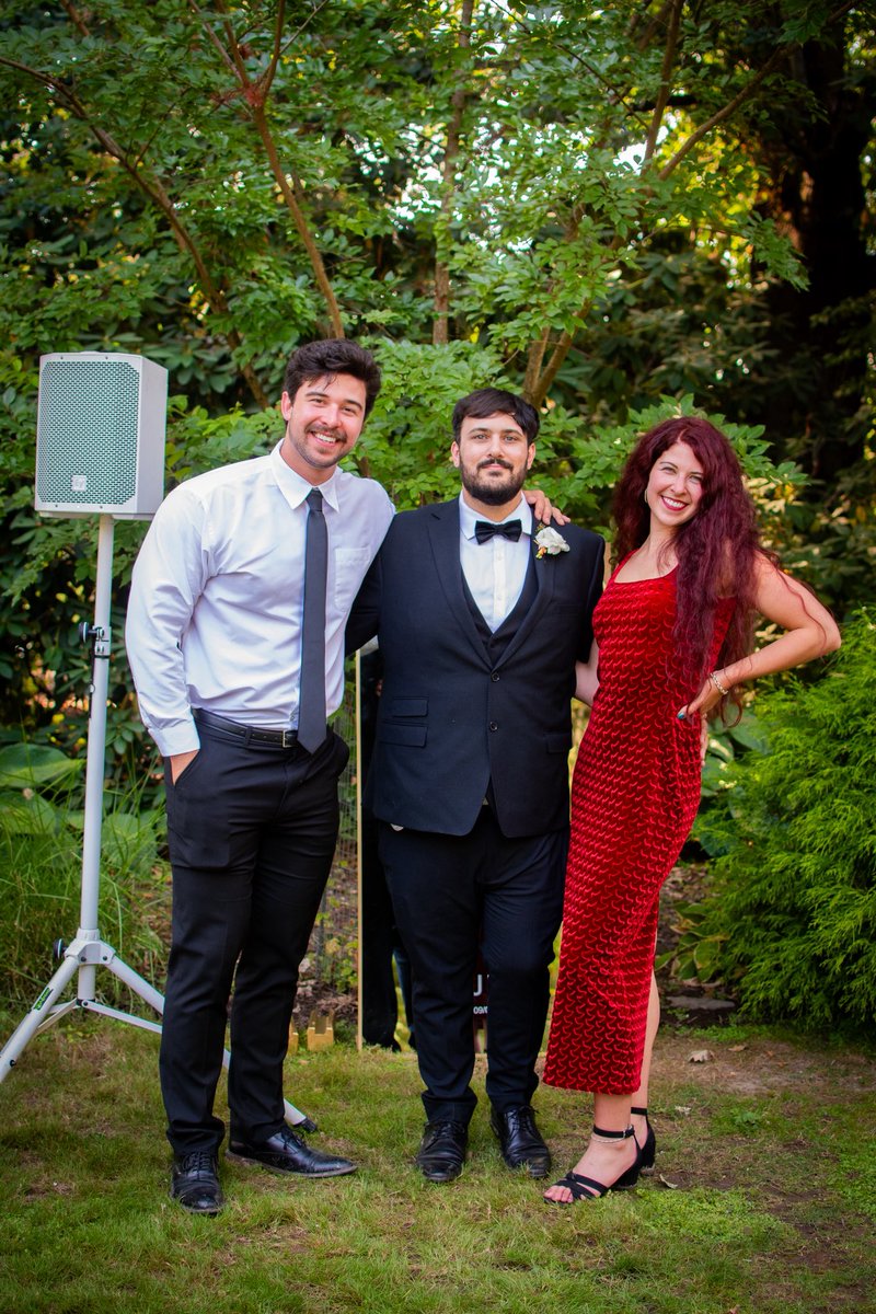 samibogle's tweet image. “Ok Google, play ‘Love Story’” 🎼

Couldn’t stop smiling while celebrating my honorary bro @AlexMacielMusic &amp;amp; the effervescent @Jenna_Andersonn 🤍