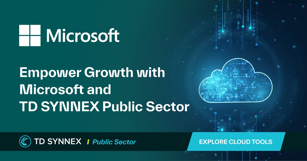 TD_SYNNEX_PS's tweet image. Simplify #cloud growth with @TD_SYNNEX_PS and @Microsoft. Unlock expert support, smarter operations and scalable innovation. bit.ly/3Wk6T1M  #MicrosoftCloud #TDSYNNEXPublicSectorPartner
