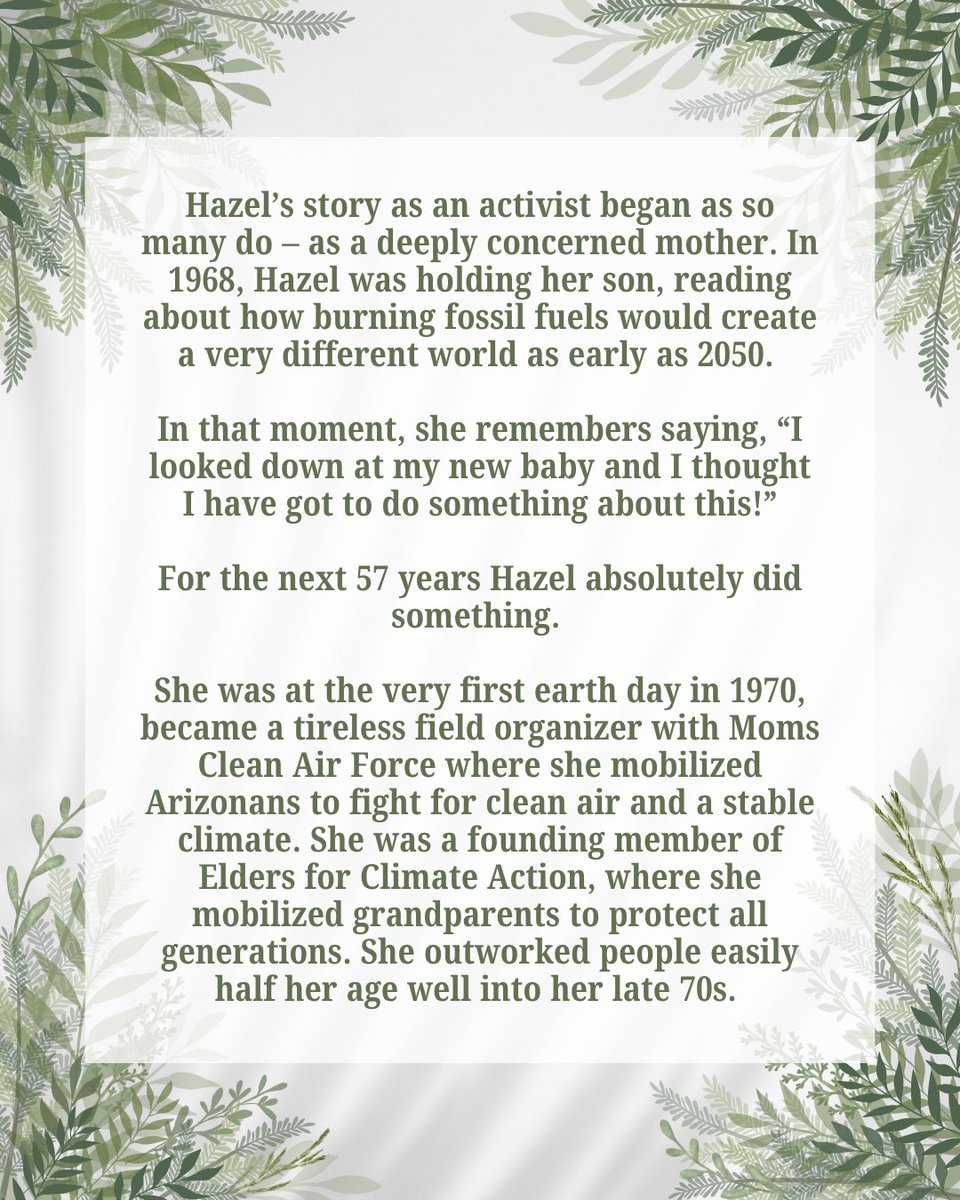 We are heartbroken to share that lifelong activist and former Arizona field organizer Hazel Chandler has passed away. 
Hazel was honored last night with <a href="/EDFActionAZ/">EDF Action Arizona</a>'s first-ever Lifetime Achievement Award for her dedication to creating a better environment for future