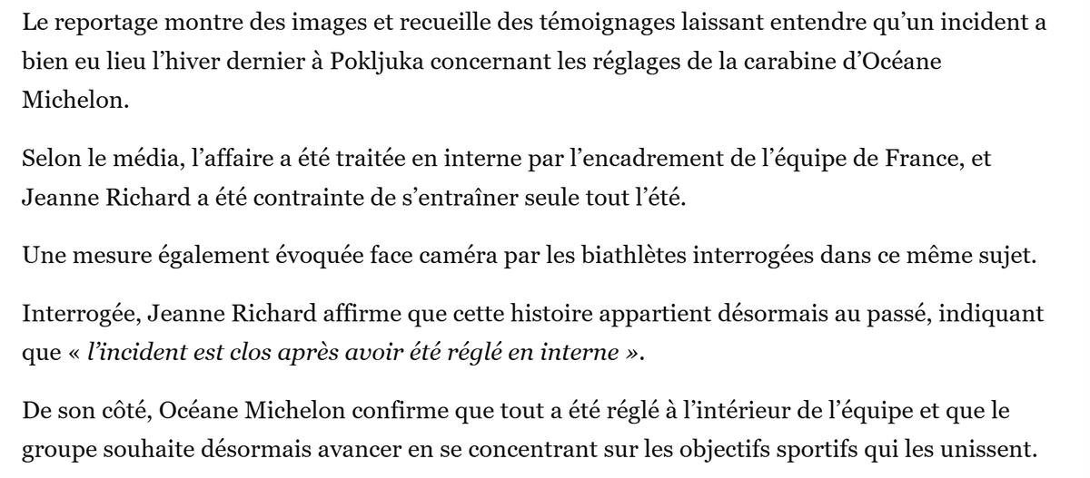 Jeanne a donc bien saboté la cara d'Océane. Les conséquences auraient pu être dramatiques mais passons apparemment. ski-nordique.net/cest-confirme-…