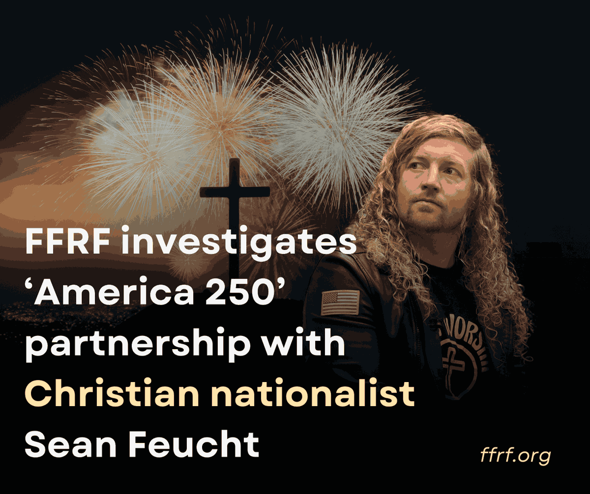 We are calling for transparency and accountability following revelations that the Trump administration is planning a series of taxpayer-supported Christian nationalist “revival” events tied to the 250th anniversary of the Declaration of Independence. ffrf.us/4paemN8