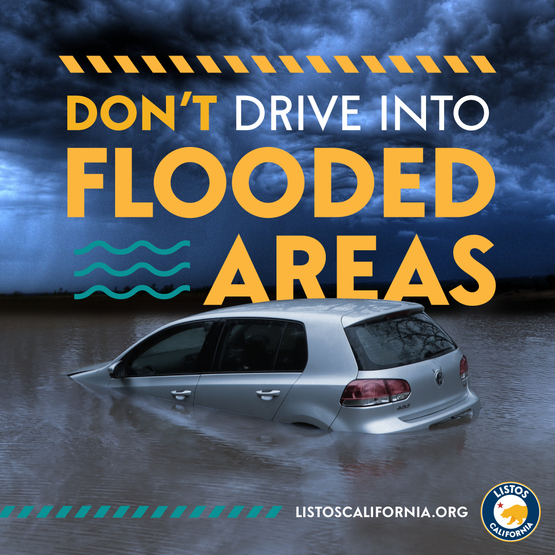 Don’t drive through flooded areas.

⚠️6" of water can cause a vehicle to lose control
⚠️12" of water can sweep most cars away
⚠️2' of rushing water can carry away any vehicle

More Storm Road Safety tips: tularecounty.ca.gov/emergencies. 

#TulareCounty #winterstorm #ListosCalifornia