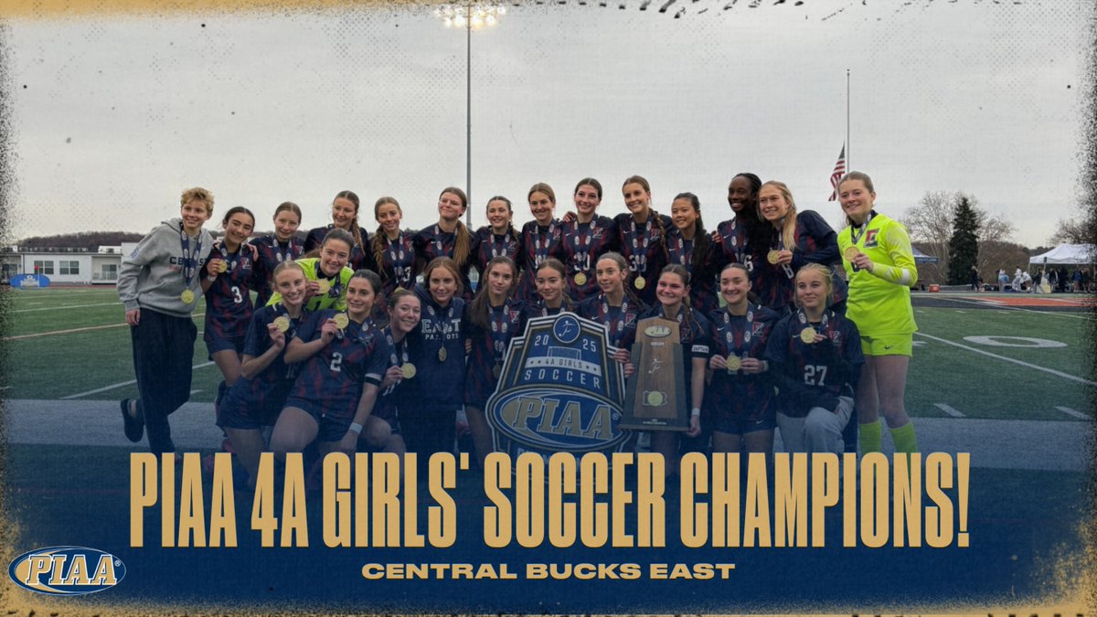 Your 2025 PIAA 4A Girls’ Soccer Champion- Central Bucks East!  

#PIAASoccer <a href="/FWC26Philly/">FIFA World Cup 26 Philadelphia™</a>